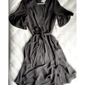 Emma and Michele black wrap front tie dress sz 16